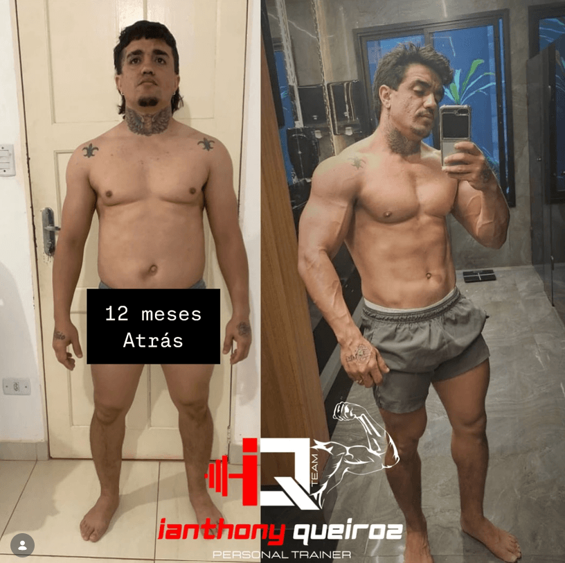 Antes e depois de aluno acompanhado por 12 meses na consultoria